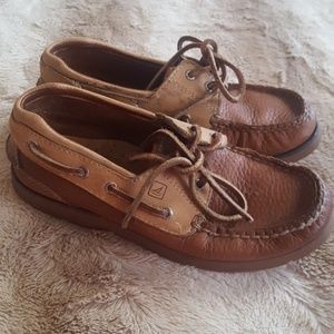 Kids Sperry dual tone leather boat shoes 1 1/2 W